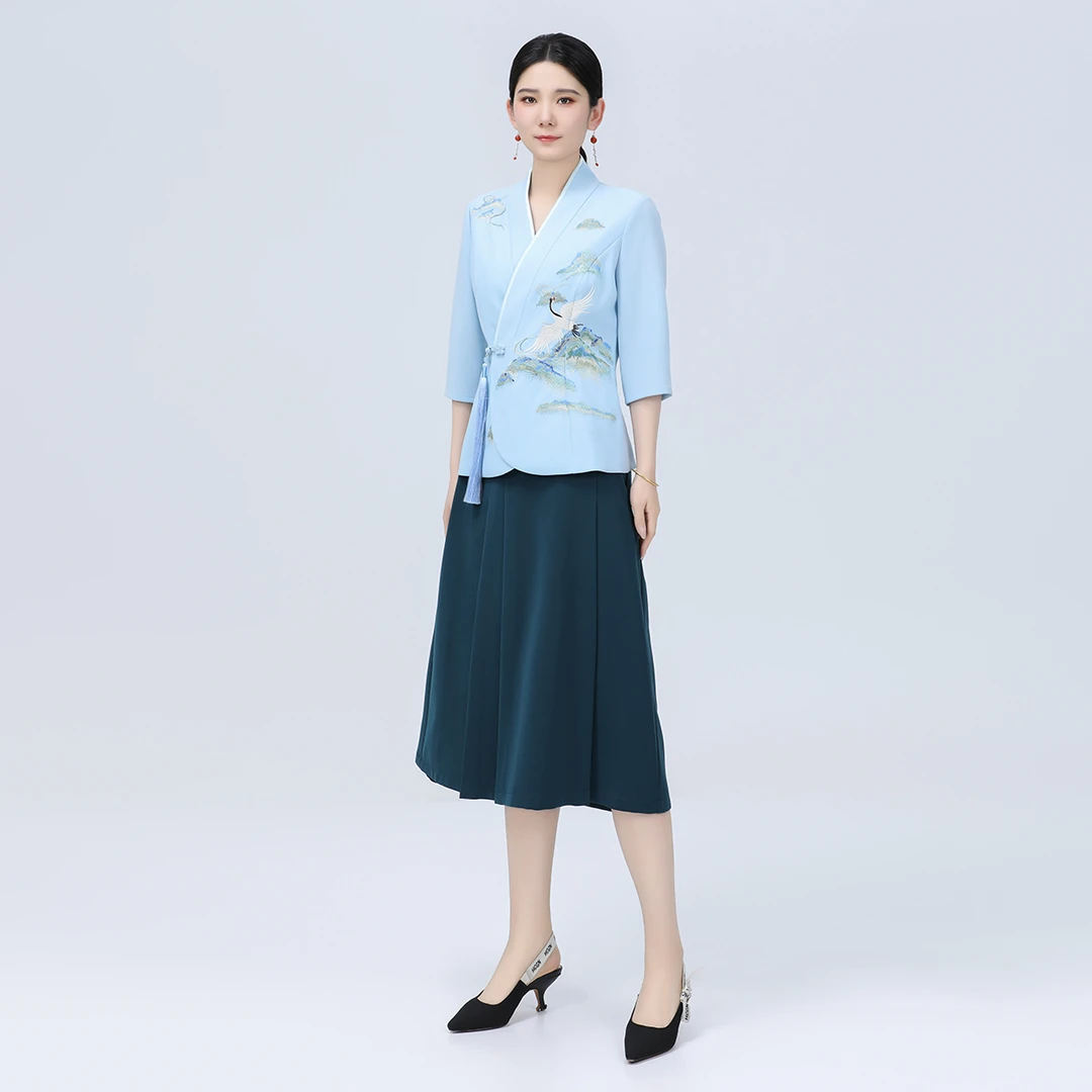 新中式国风女装裙子江山如画套装裙两件套夏季BMT18807+BMT19597
