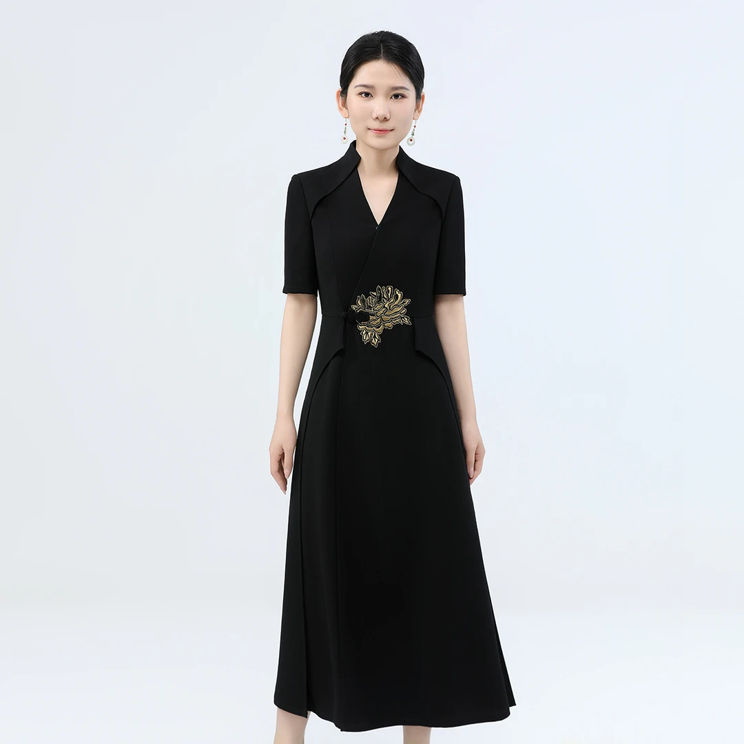 春夏季浒城古娘国风优雅高贵气质上档次瑞锦华连衣裙-22B11173