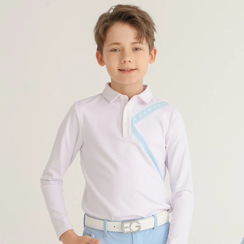 EG儿童高尔夫服装长袖t恤 秋冬新款青少年golf衣服男童装吸湿速干