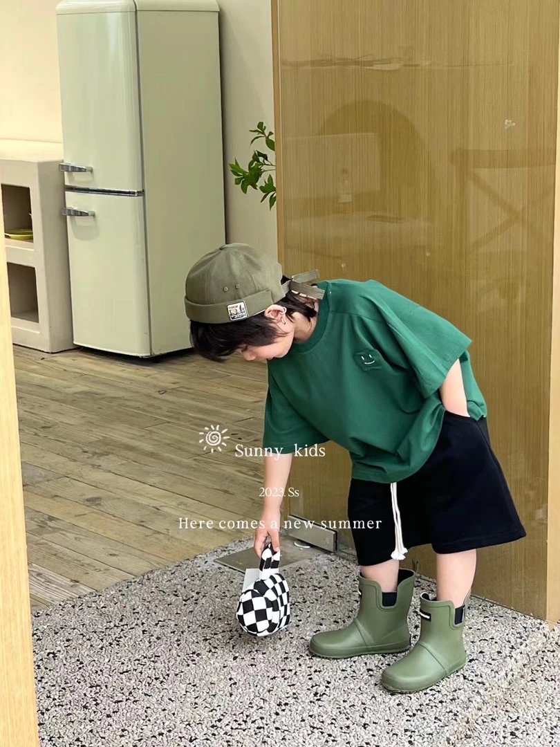 夏季儿童韩版百搭上衣休闲宽松短袖T