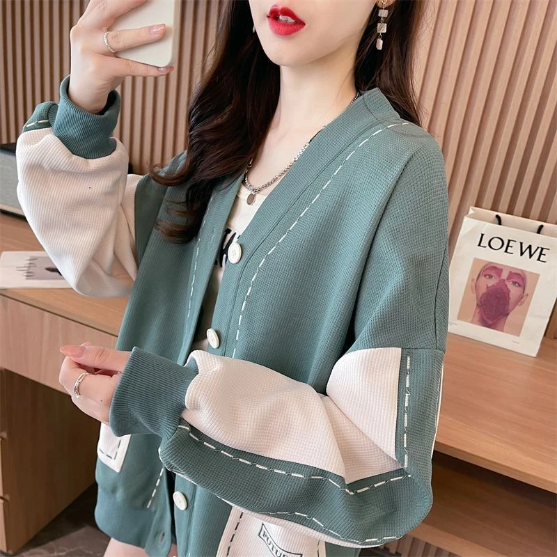 美式复古卫衣外套女春秋2023新款爆款棒球服chic早春薄款夹克上衣