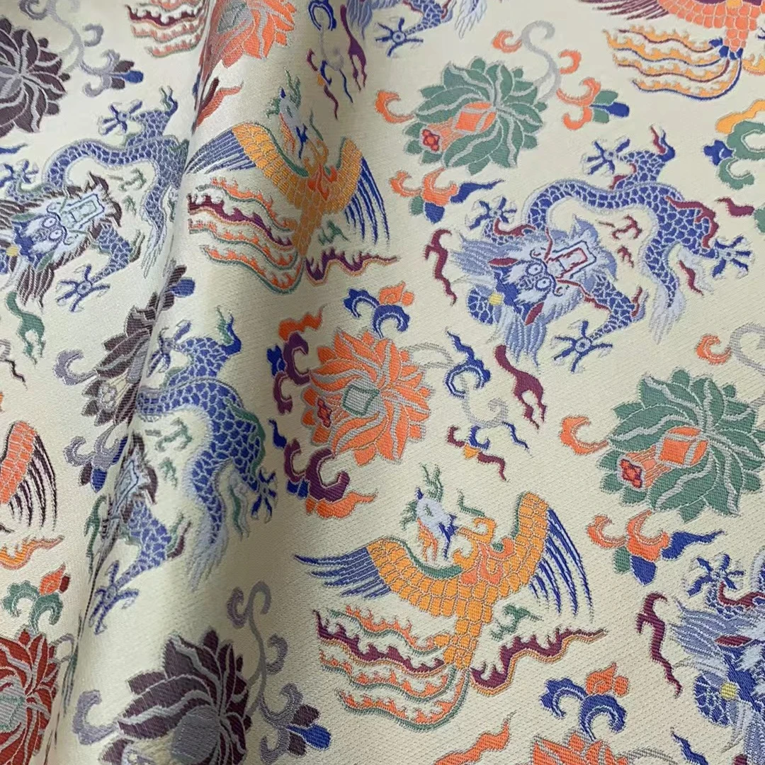 名家宋锦（龙凤穿莲）140幅宽桑蚕丝面料【一经开裁概不退换】