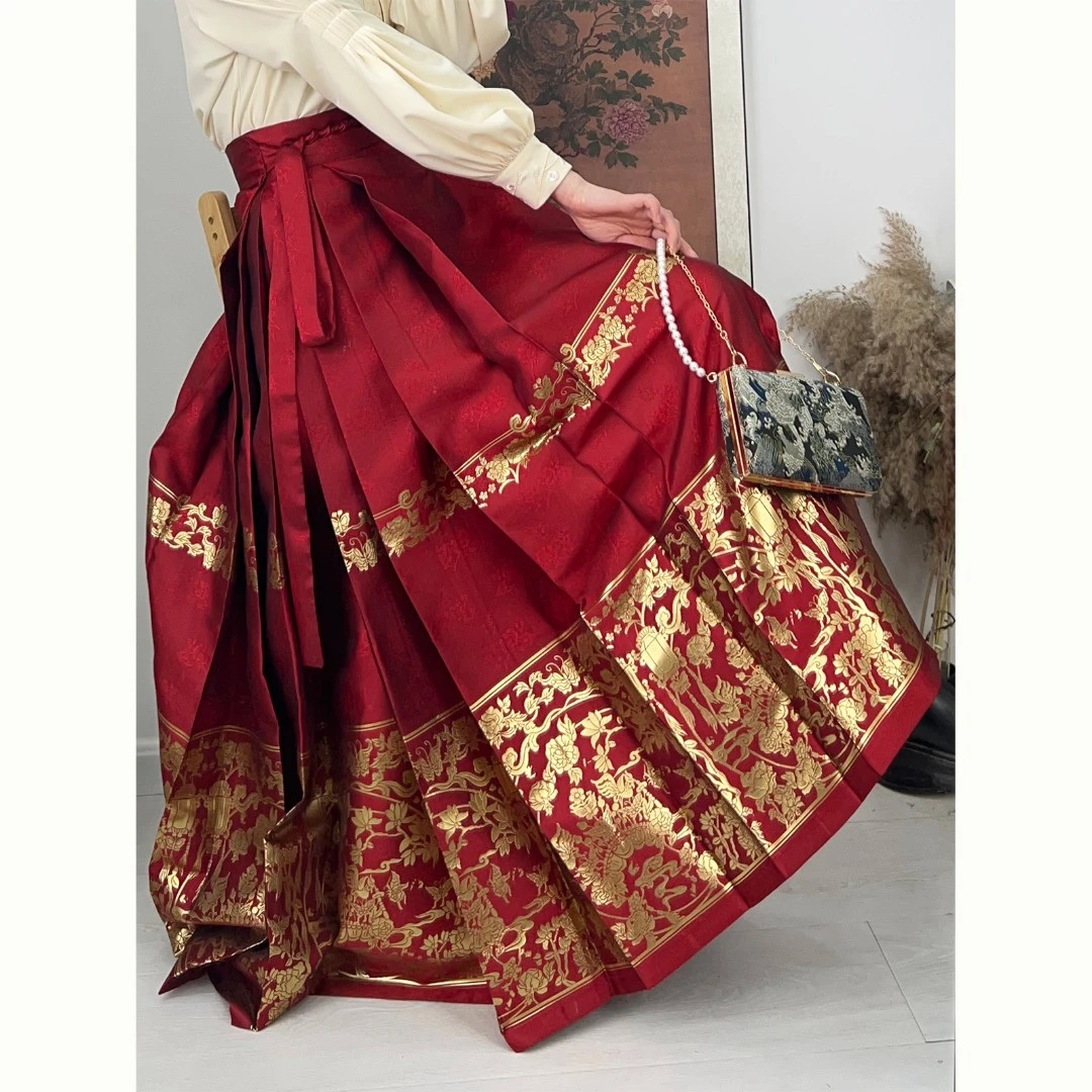 醉雨朵冬日暖阳套装【织金马面】原创明制汉服重工织金马面裙日常