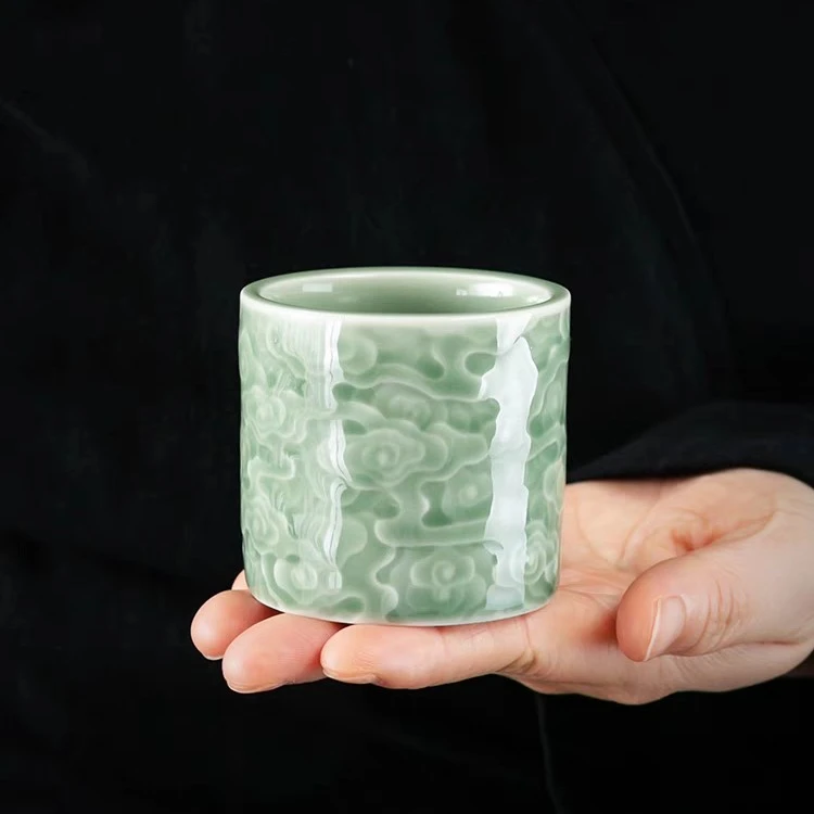 扳指杯家用陶瓷个人杯