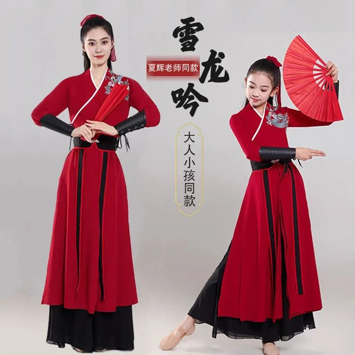 雪龙吟演出服新款花木兰打鼓服装女侠客中国舞服夏辉同款跳舞