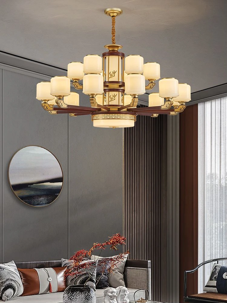 新中式锌合金吊灯客厅灯主灯中国风大气餐厅卧室复式8033别墅