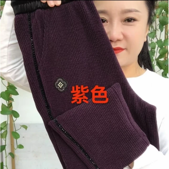 6689款雪尼尔面料休闲小脚裤