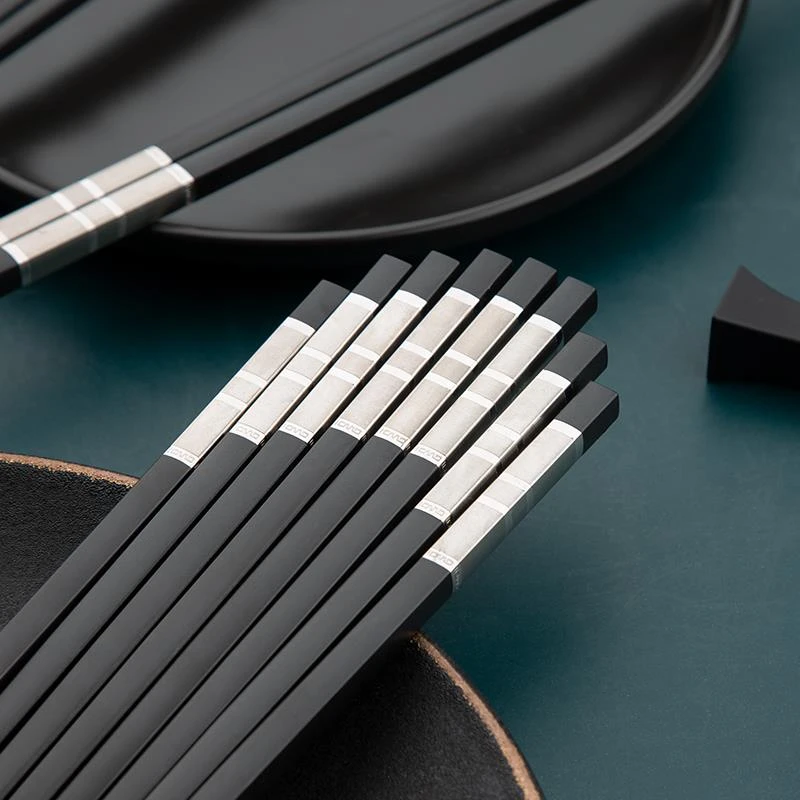 合金筷子家用耐高温不发霉精致高端加长公筷商用餐饮酒店专用防滑