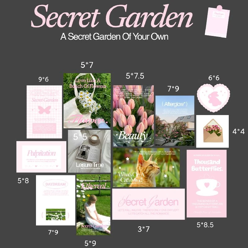 原创秘密花园打包覆膜背面切割绿意春日唯美风景治愈系封口贴贴纸