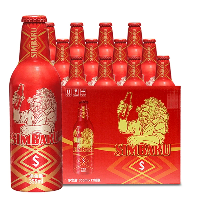 辛巴鲁啤酒355ml*12铝罐瓶装整箱新年送礼中浓度黑酿造 顺滑 甄选