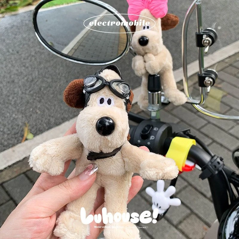 可爱掌门狗狗磁吸电瓶摩托车装饰配件爱玛雅迪电动车玩偶改装配饰