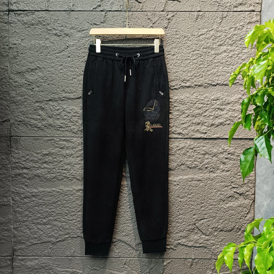 帽子老虎刺绣春秋季灯芯绒刺绣束脚休闲裤男士运动