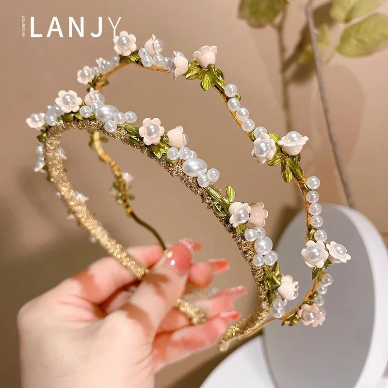 韩国新款花朵发箍女手工网红百搭外出发饰仙气森系甜美头箍