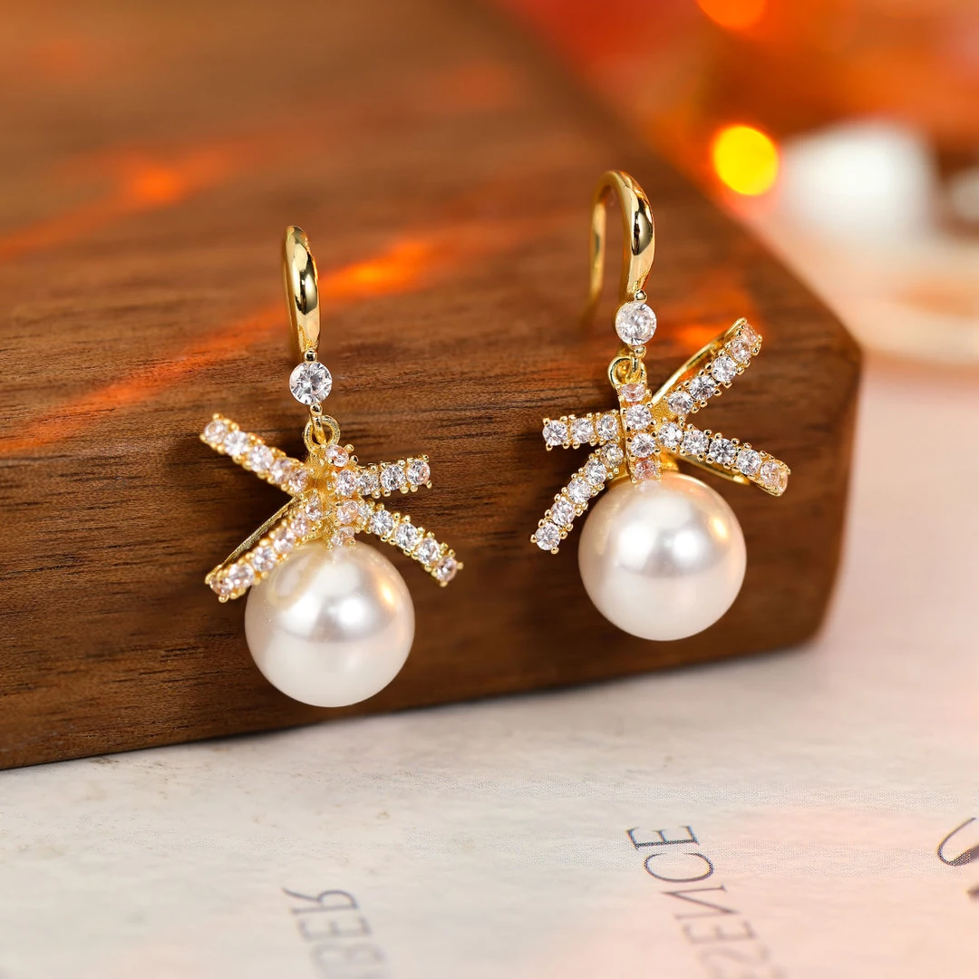 铜合金耳饰 S百搭小众简约精致气质甜美经典镶嵌