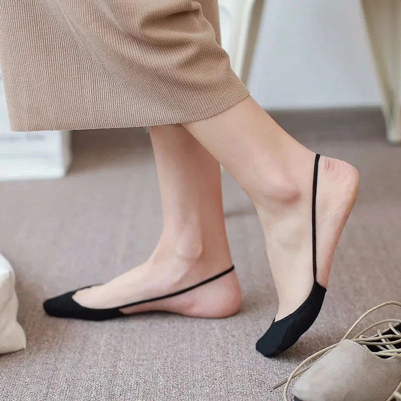 【5双装】隐形船袜女士夏季薄款高跟鞋前脚掌吊带防脱无跟半截袜