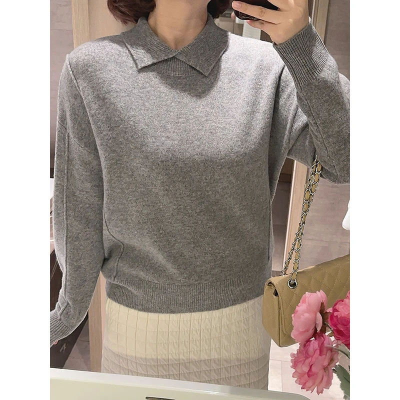 【DIS 现货】【织梦彩带】冬季内搭翻领长袖羊毛针织衫Z524X20893