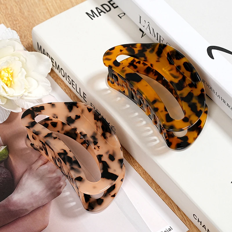 欧莱-原创设计法式复古醋酸抓夹高级感发夹气质盘发鲨鱼夹发饰019