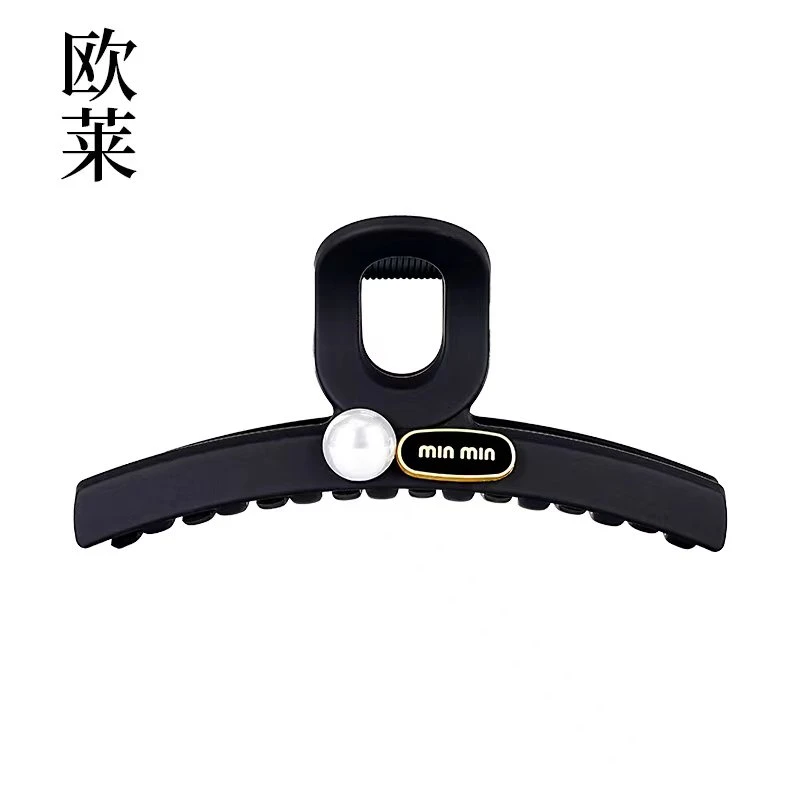 欧莱—原创设计黑金min珠珠系列ins小众大抓夹鲨鱼价气质时尚029