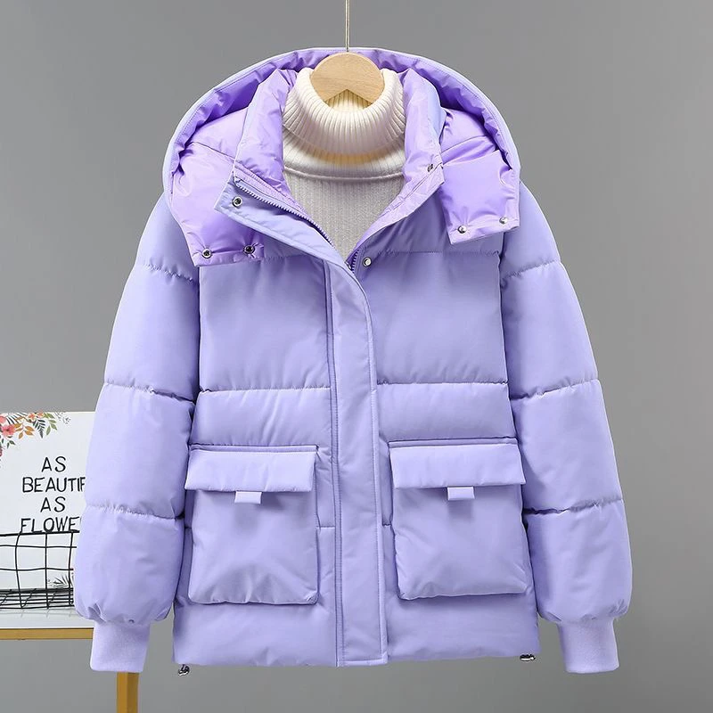 2024冬季新款高档棉服短款时尚小个子连帽棉服外套韩版加厚保暖