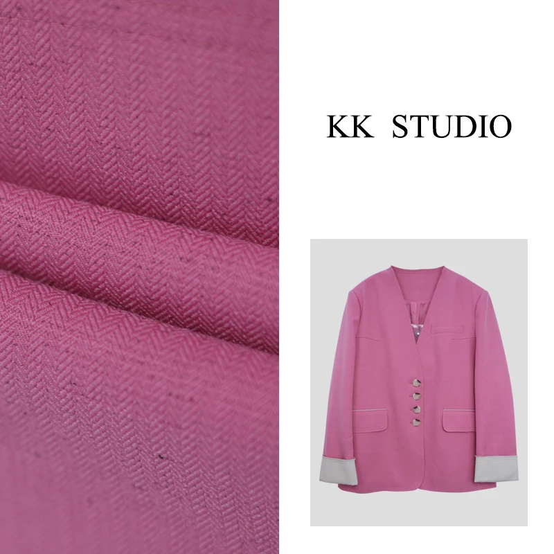 淇老板KK Studio”粉雾漫漫“ 2024秋新款时尚简约百搭西装外套9023
