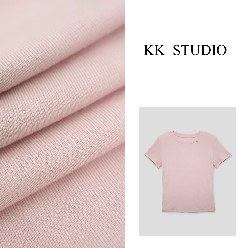 淇老板KK Studio【夏日印象】新款休闲时尚百搭夏季圆领T恤8141