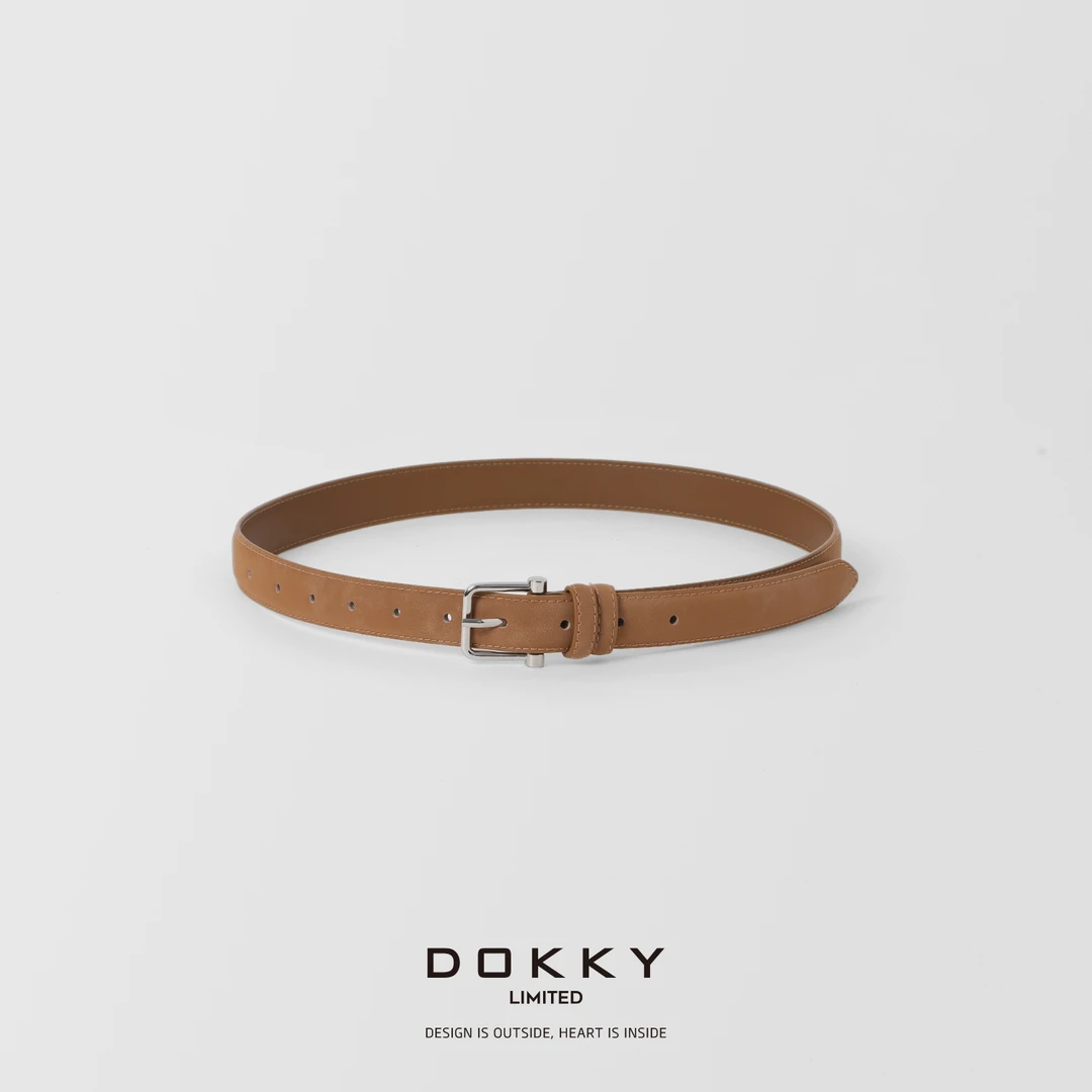 【绒雾腰带】DOKKY牛皮麂皮绒.复古极简百搭|银方扣搭配皮带