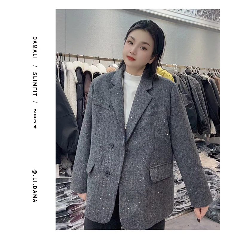 大码利-冬款【亮闪闪羽绒西装】高货小众设计韩系气质羽绒西装外套