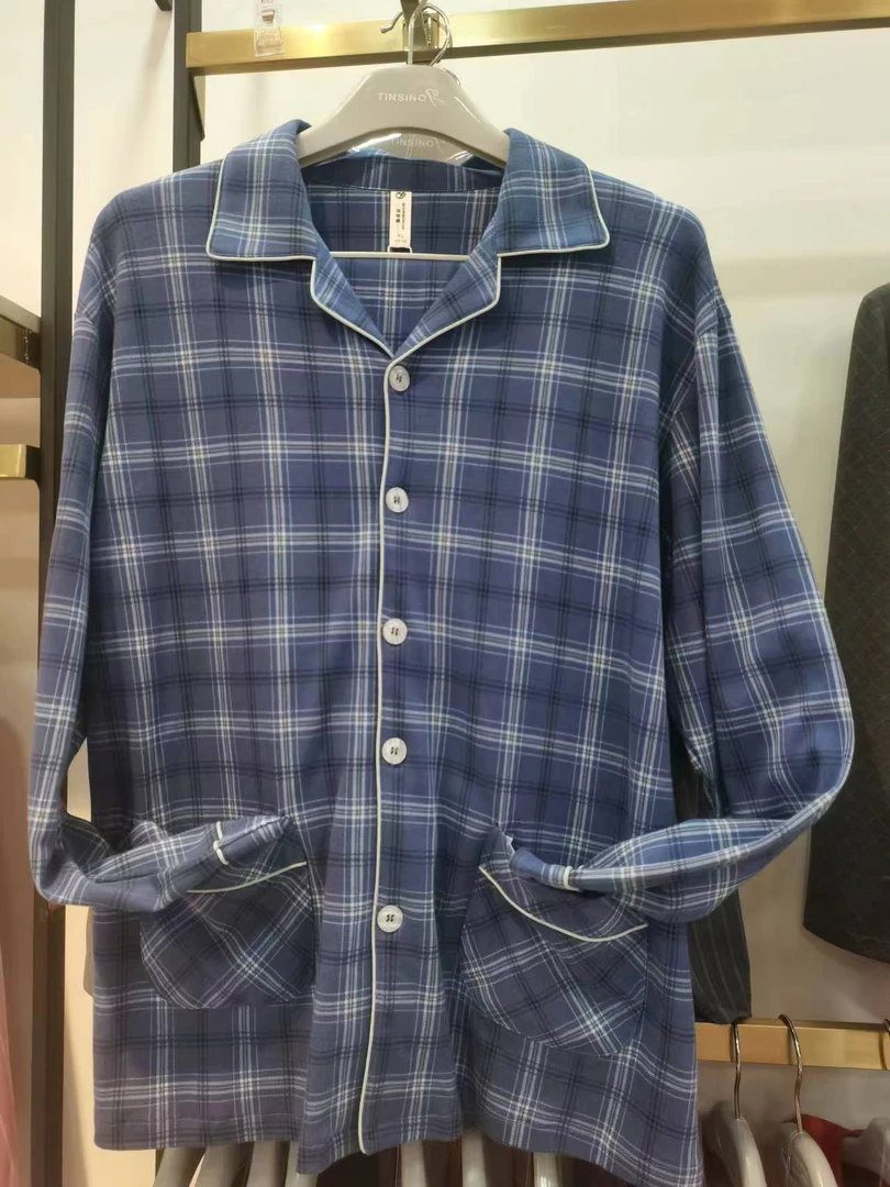 纤丝鸟 男士双面纯棉家居套装 款号 23505