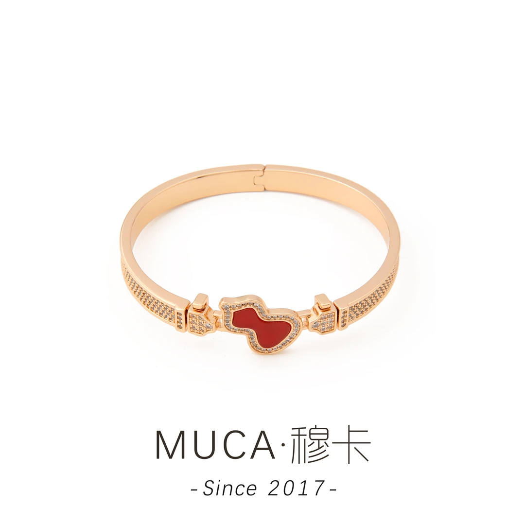 铜合金合成锆石手镯 玫瑰金色时尚百搭气质简约手镯J541