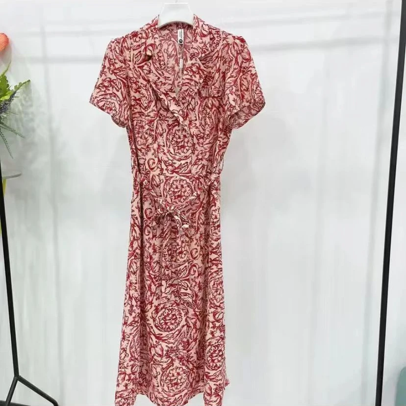 【D021]WAN时尚气质中长款妈妈夏装连衣裙洋气减龄裙子