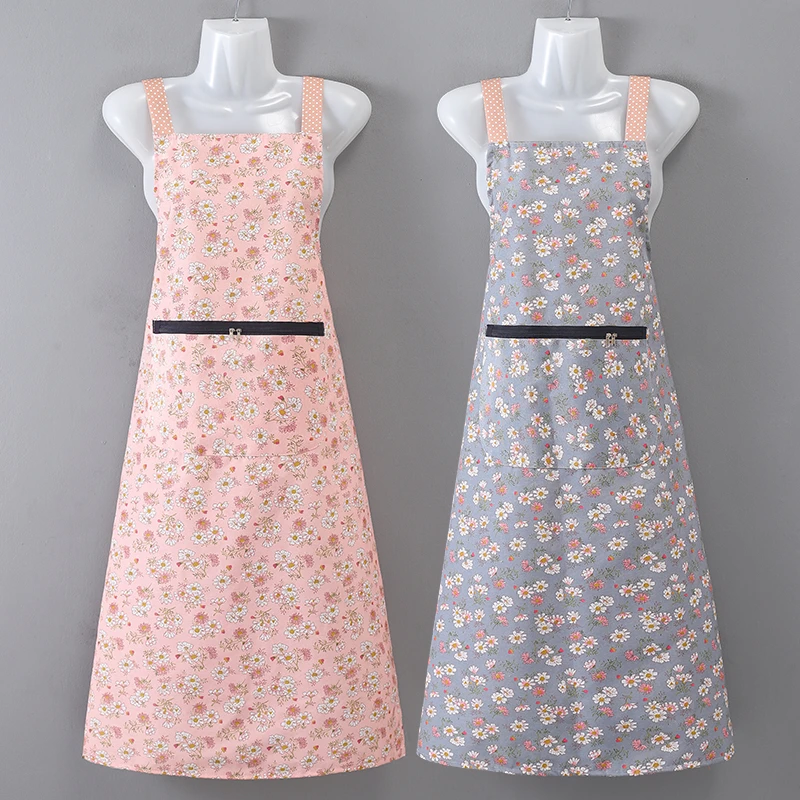 新款加长帆布围裙成人围腰厨房家用做饭透气长款罩衣无袖加厚罩衫