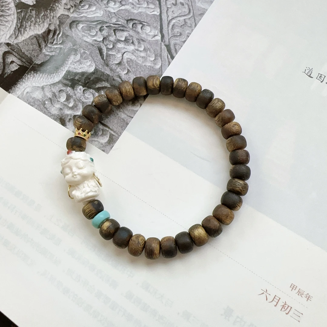 沉香【阿囡安安】奇楠沉香算盘珠度母单圈手串 零 10990 XK112208