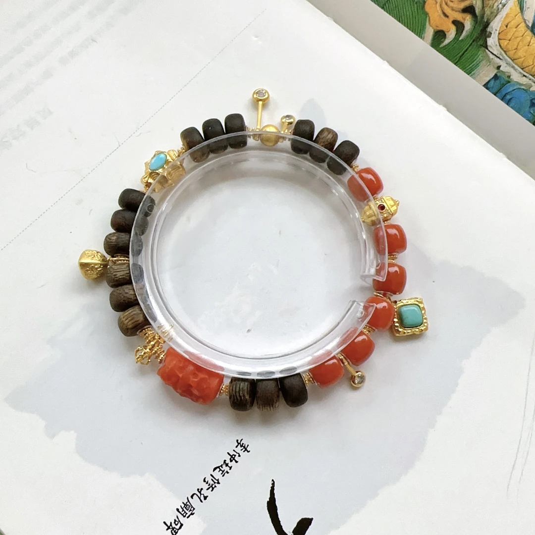 【汝旺】奇楠沉香算盘珠九尾单圈手串 二 XK120601