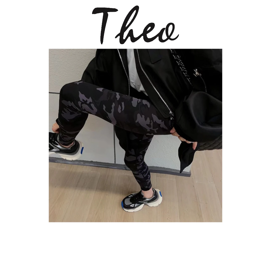 迷彩外穿印花提臀户外瑜伽健身鲨鱼裤休闲裤