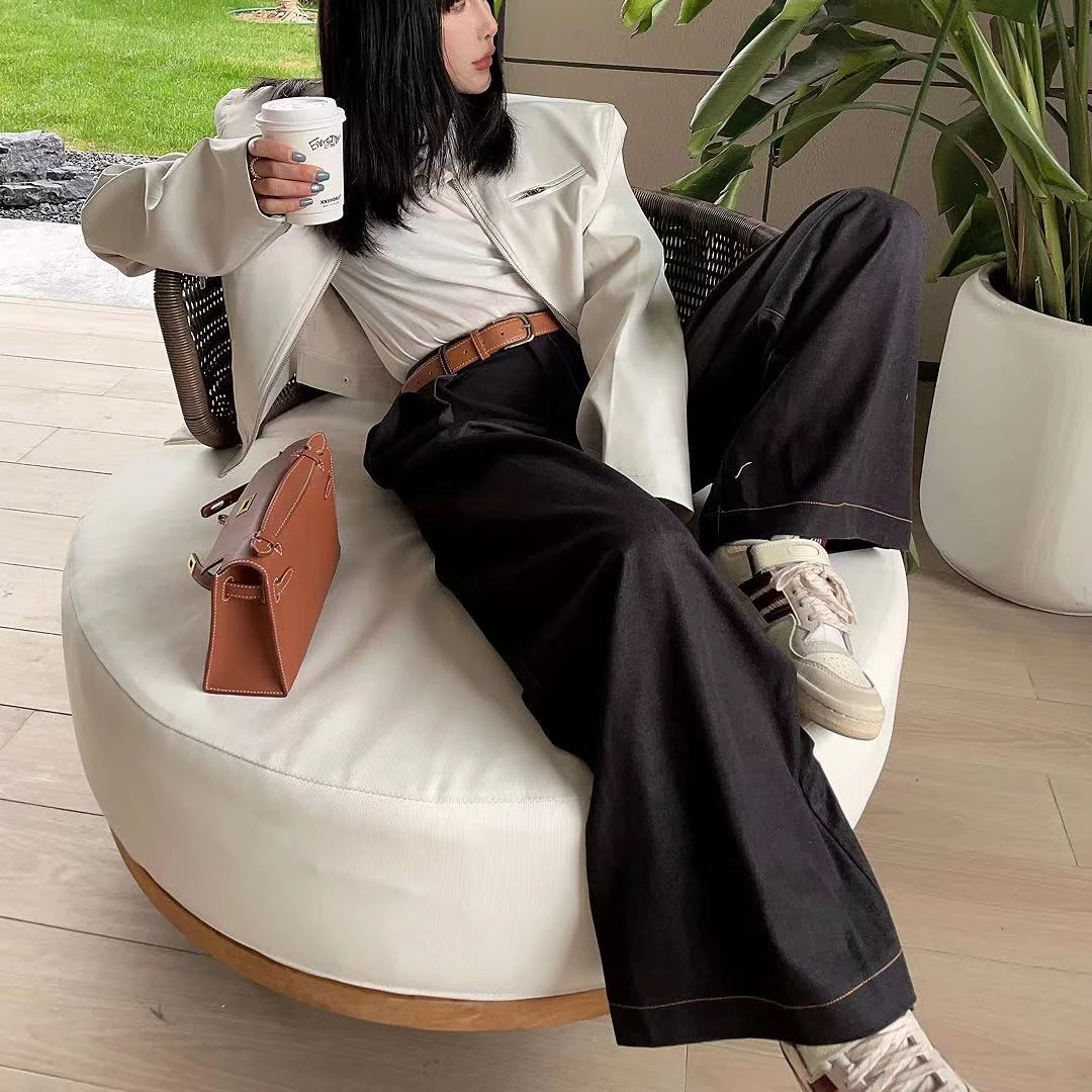 复古宽松高腰百搭显高显瘦垂感阔腿长裤