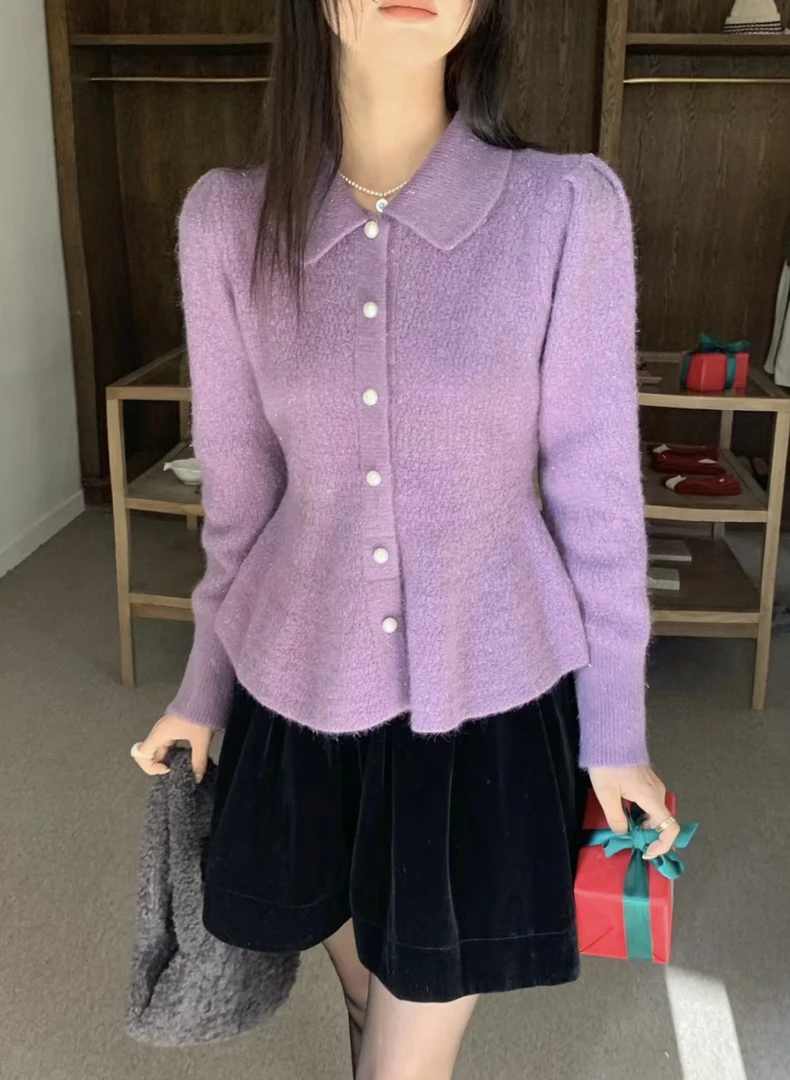 高级感超好看的毛衣女款2024新款秋冬针织开衫外套法式独特小上衣