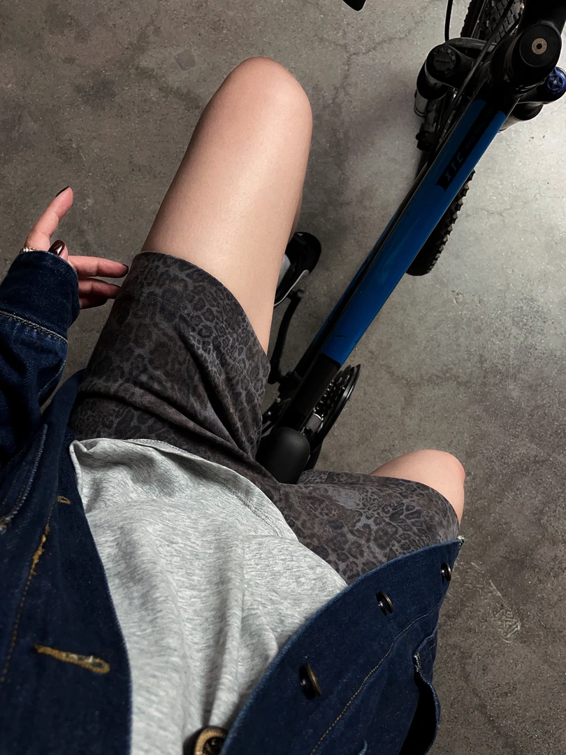 街头复古印花五分骑行裤 休闲百搭显瘦短裤73181