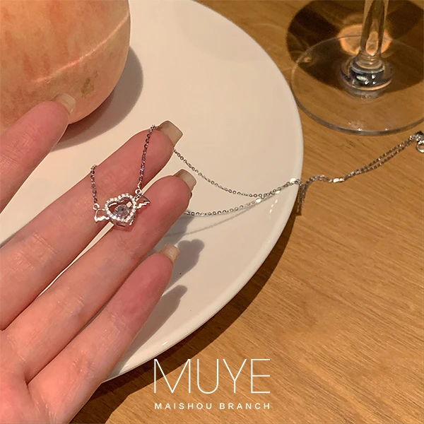 Muye/牧野 铜合金项链 《丘比特之心》灵动甜美设计感项链520礼物