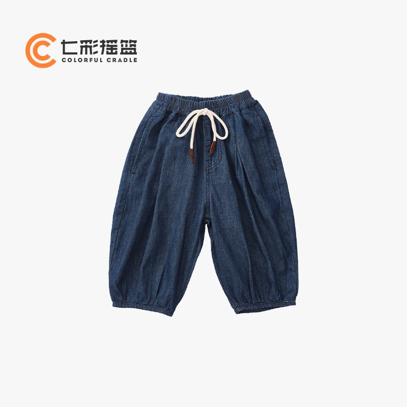 七彩摇篮夏季牛仔裤儿童宽松透气舒适五分裤 1CB52801D