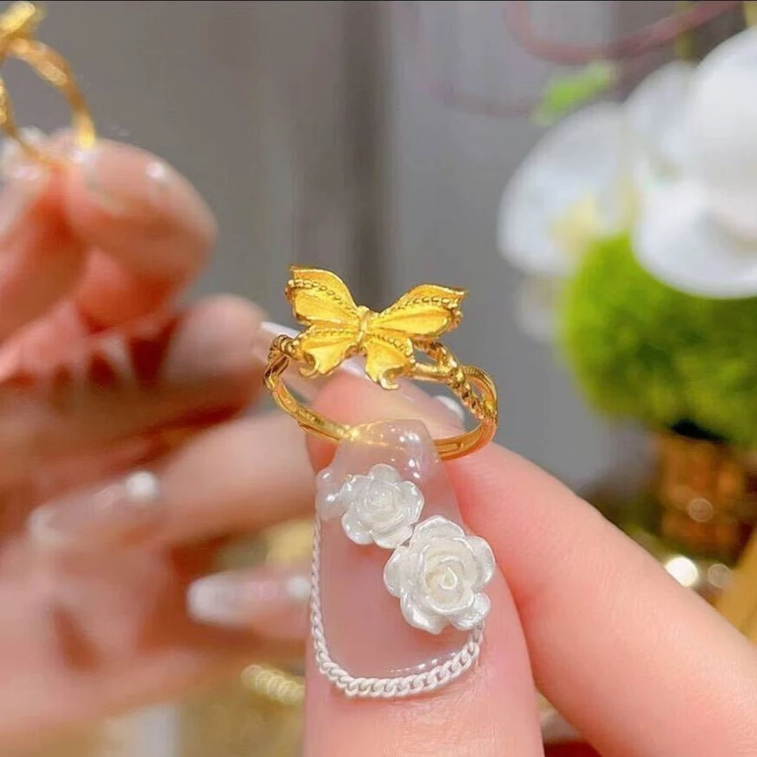 钛钢戒指 蝴蝶戒指轻奢气质时尚百搭小众ins风简约