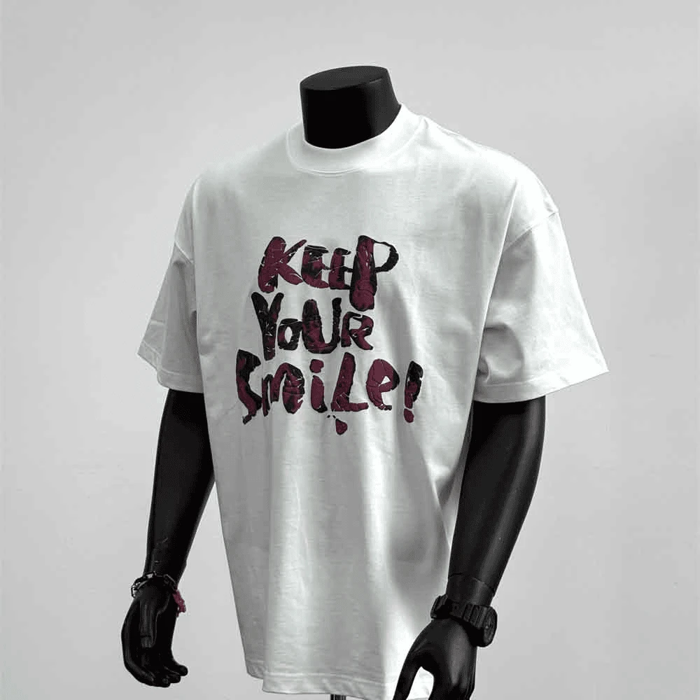 2026夏季新款重磅美式潮牌设计柔软舒适T恤字母印花宽松白色T1066