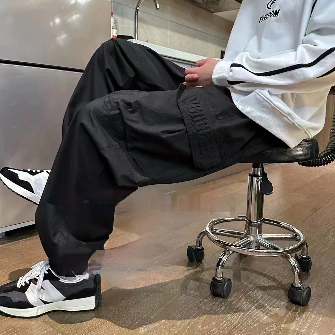 【24105-黑色】青少年夏季工装九分裤