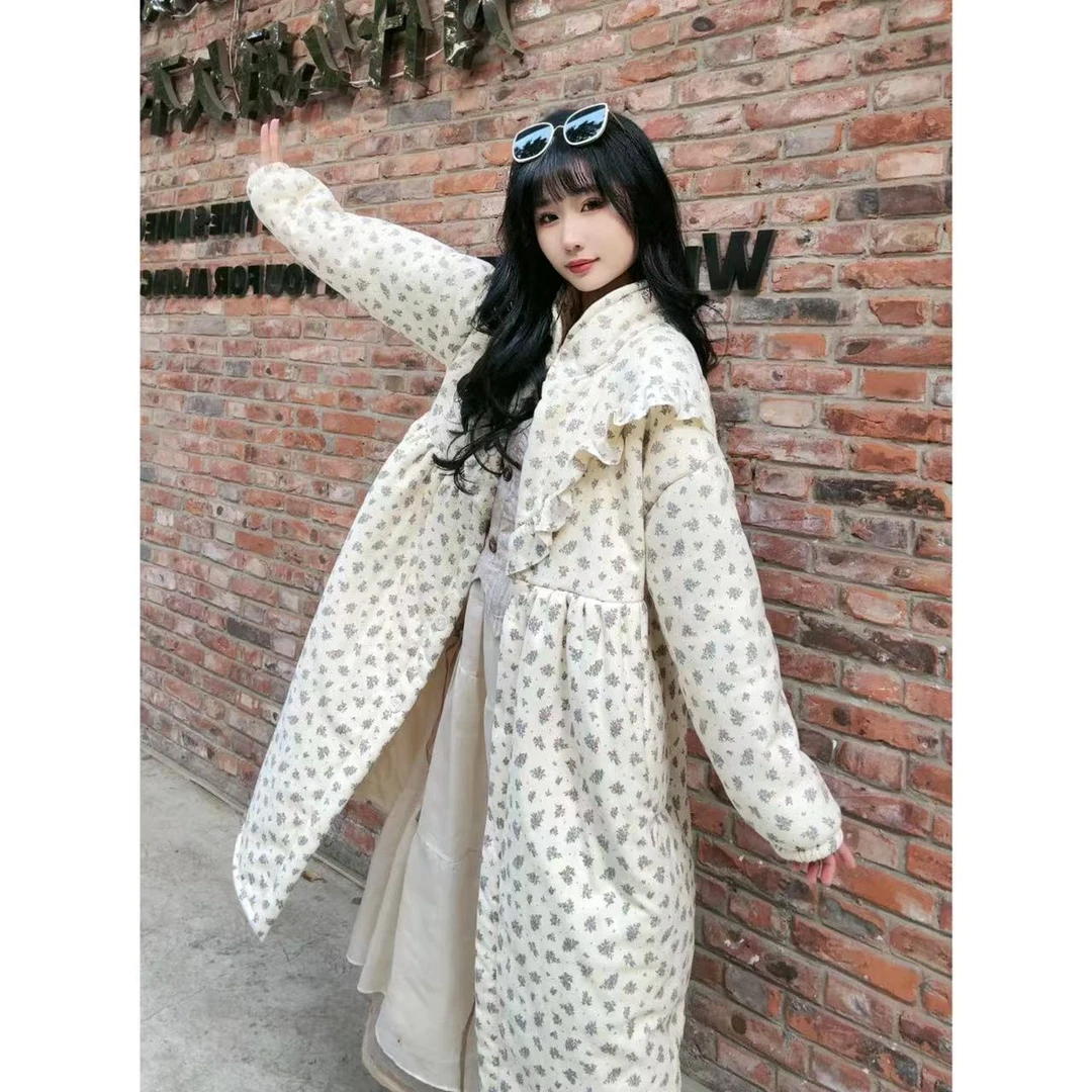 2024冬季新款外套连帽宽松设计感长款加厚慵懒长袖大衣外穿加绒冬