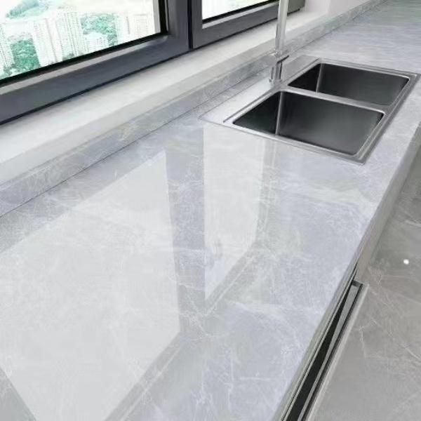 耐磨大理石粘贴防水防油耐高温贴纸橱柜翻新自粘墙纸铝箔台面壁纸