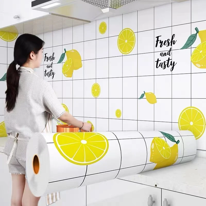 自粘铝箔贴纸壁纸加厚防油耐高温灶台贴橱柜防污防潮墙纸防水易清