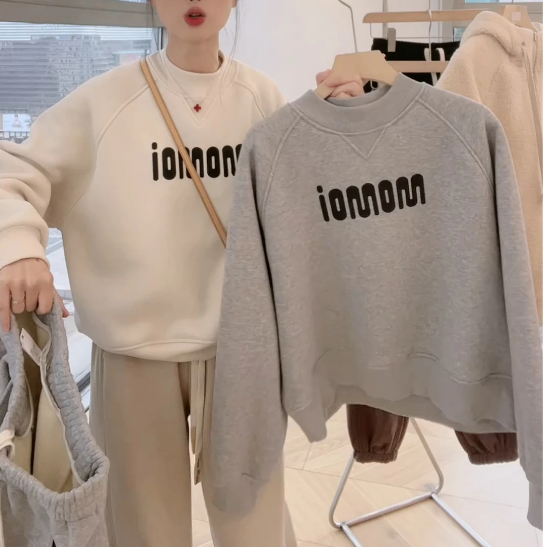 新款韩版显瘦女士长袖圆领个性宽松洋汽上衣卫衣LK2500387-1