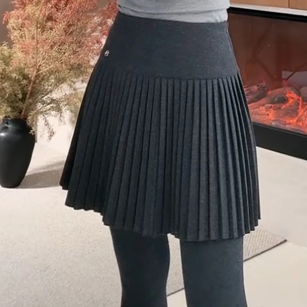 陈思橙【益阳】秋冬新款高腰百褶A字裙修身显瘦百搭短裙LK2500465