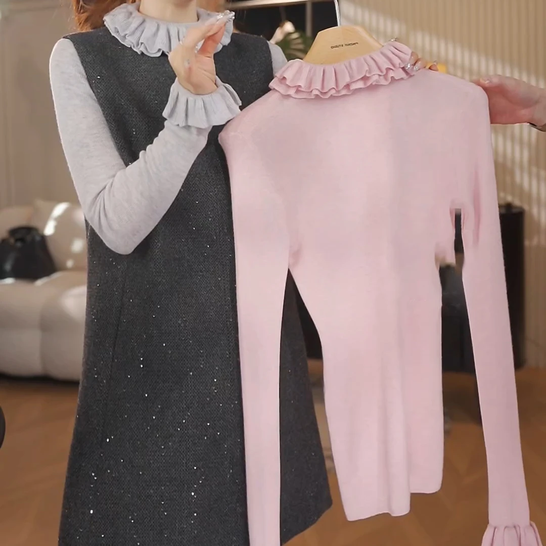 边领双层设计款甜美百搭款毛针织打底LK2500682