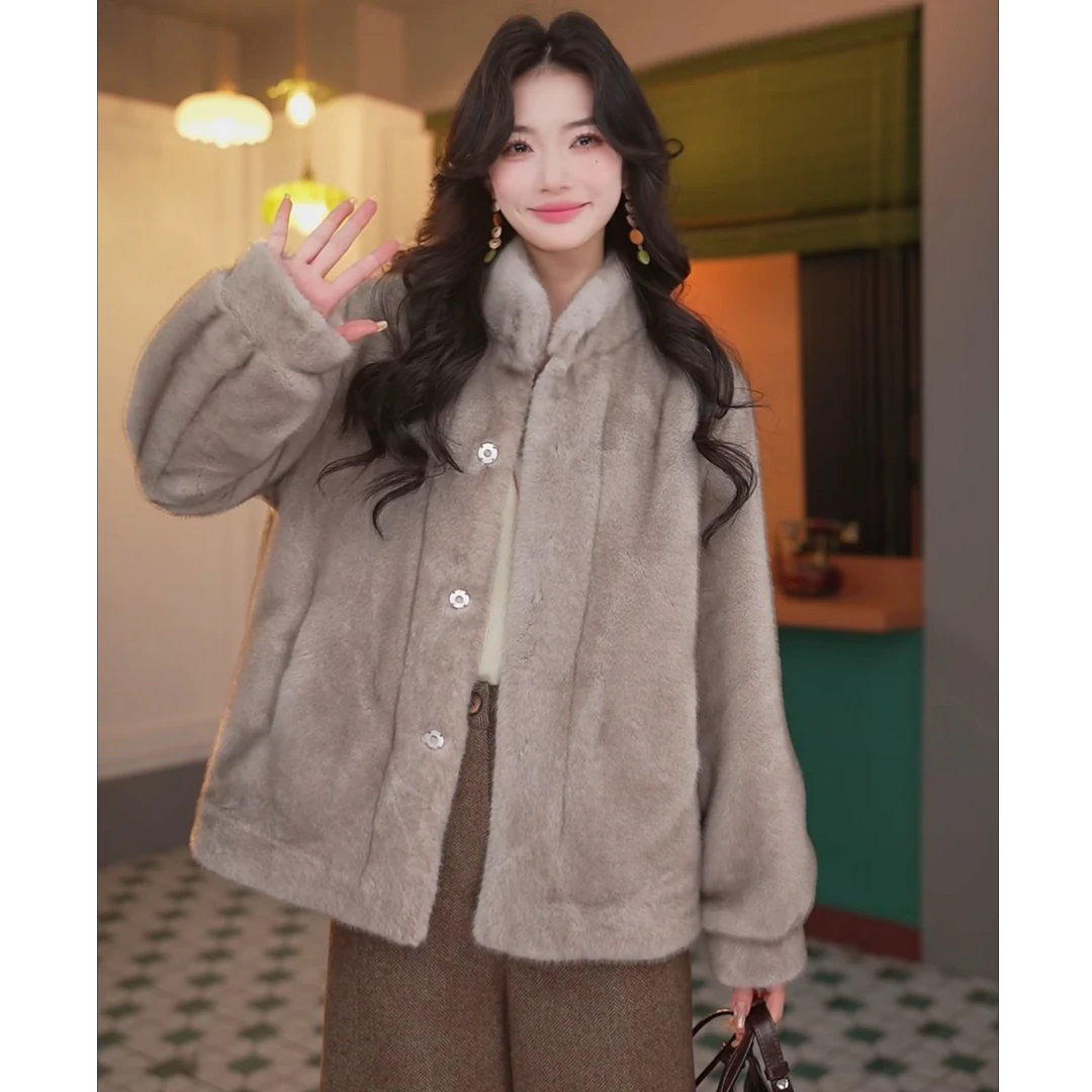 陈佳洁【晚宴流光】港风复古秋冬毛呢休闲女百搭外套JA1999387