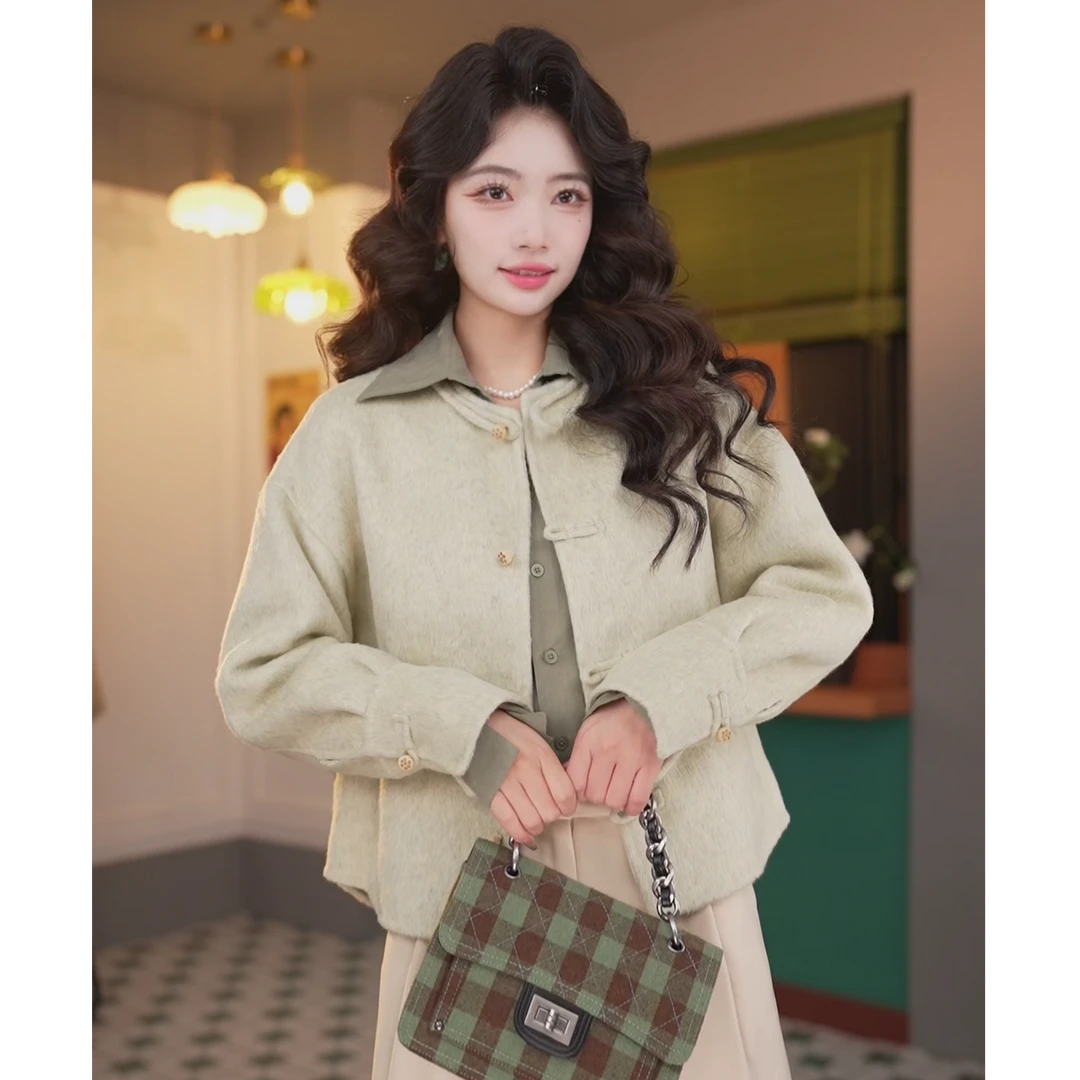 丁佳欣【暖冬纪事】港风复古时尚气质秋冬外套女JX9019070